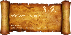 Német Folkus névjegykártya